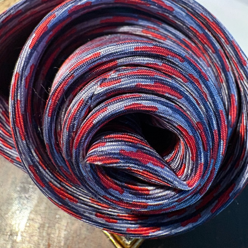 Red and Blue silk Luca franzini Patterned Tie